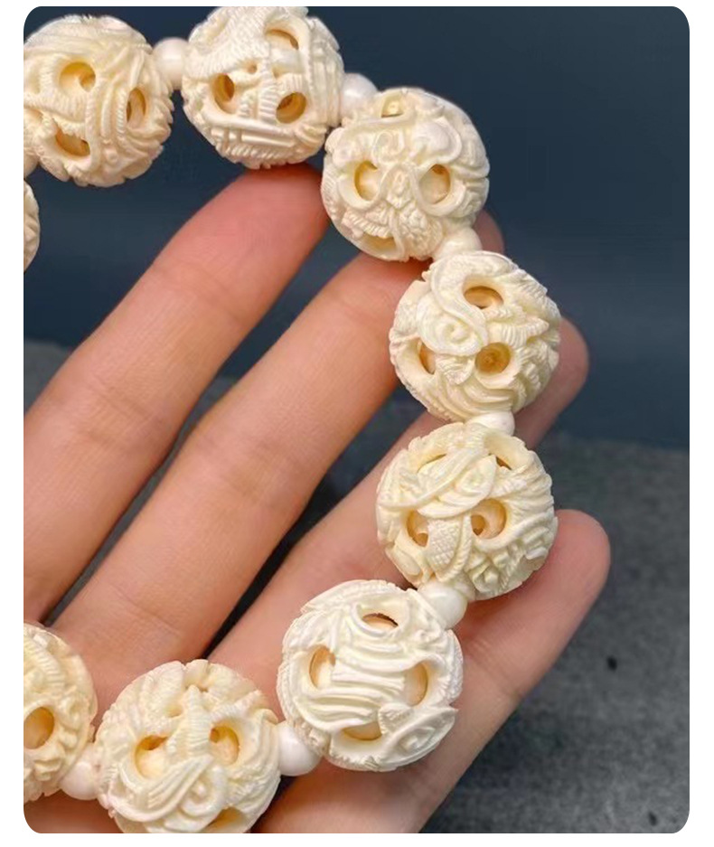 玛运猛犸 鬼工球猛犸玲珑球镂空男女手串吊坠锁骨diy配饰文玩