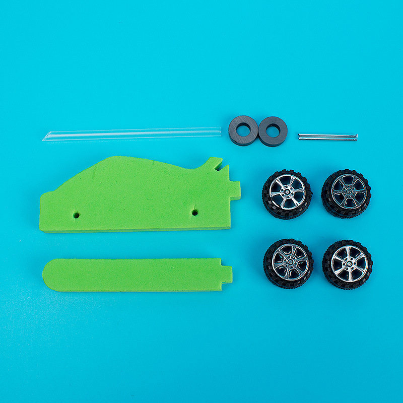 Self-Made Magnetic Assembly Car Magnetic Interaction Push Car Action Creative Small Invention