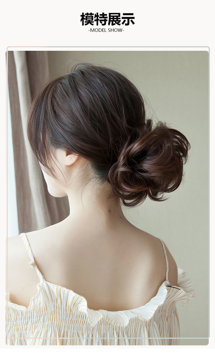 真发发圈毛毛虫缠绕式盘发假发发条女士卷发花苞丸子头蓬松发饰