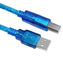 透明 USB AM  TO BM打印机数据线 扫描仪连接线纯铜方口中联宇