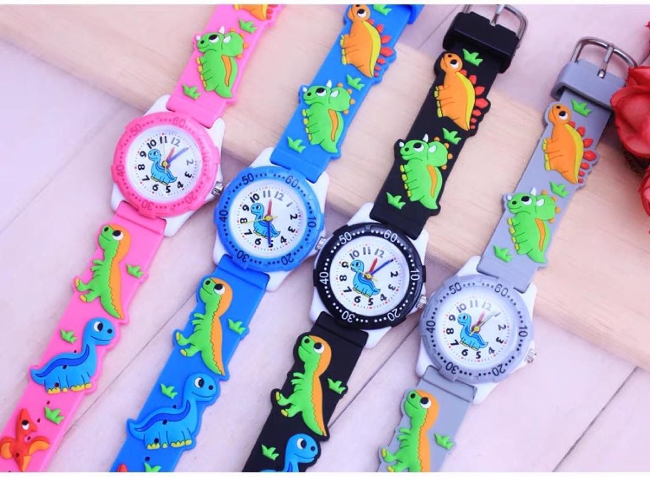 儿童手表恐龙石英机芯针扣3d普通蓝色男孩女孩小学生表