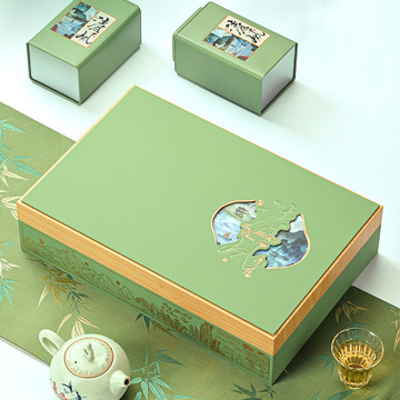 2024新款绿茶茶叶包装盒空礼盒龙井茶碧螺春半斤一斤装礼盒装空盒