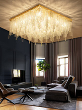 后现代流苏水晶灯轻奢设计师客厅吸顶餐厅钛金色网红卧室个性创意