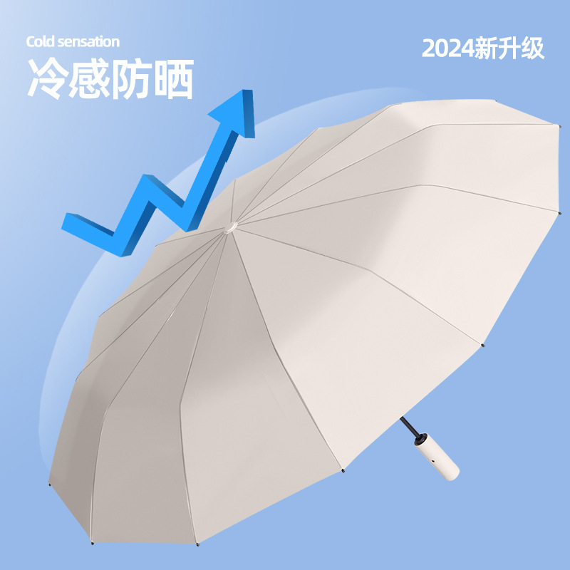 96骨加大号全自动雨伞固厚太阳抗风暴结实抗风男款女防晒紫外线铜