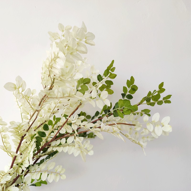 绿植紫藤叶美落地树叶仿真花束假花客厅卧室落地绢花一支花