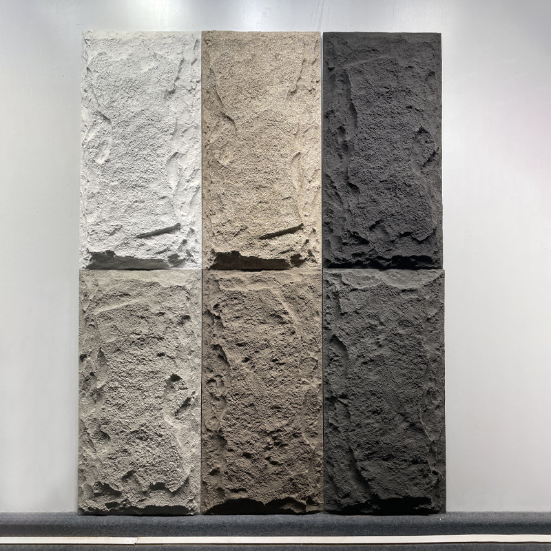 轻质文化石pu石皮1200x600仿真蘑菇石石材大板电视背景墙大厅墙砖