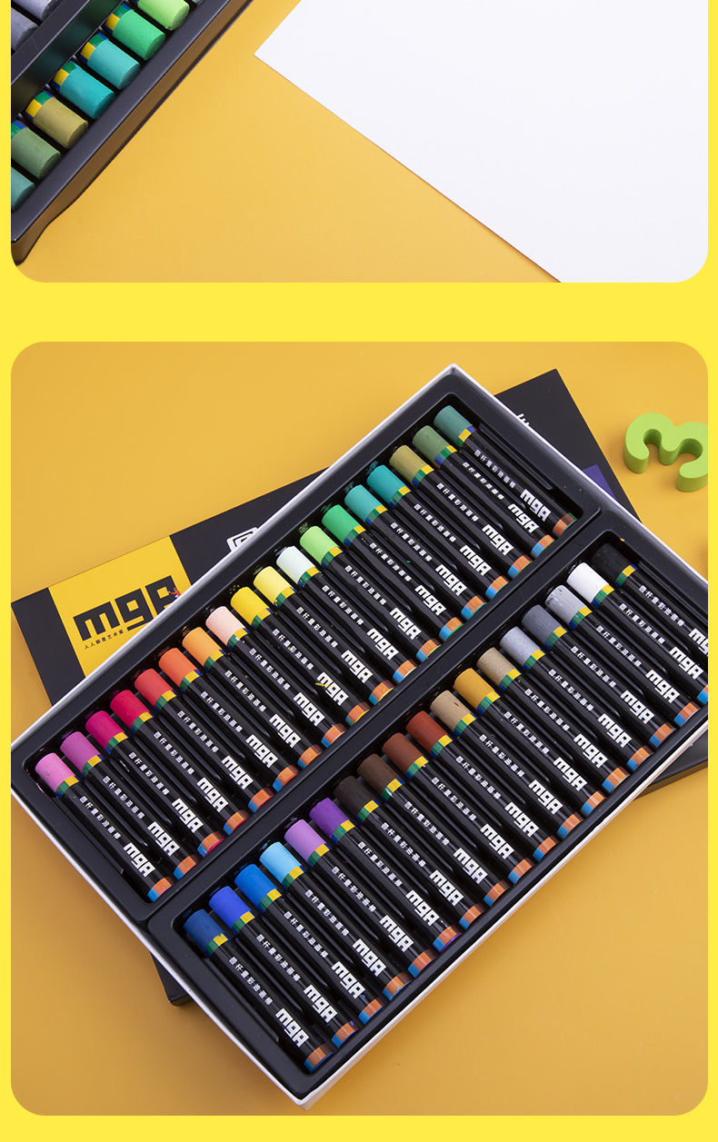 一件起批晨光重彩油画棒36色48色水溶性可水洗油画小学生儿童宝宝