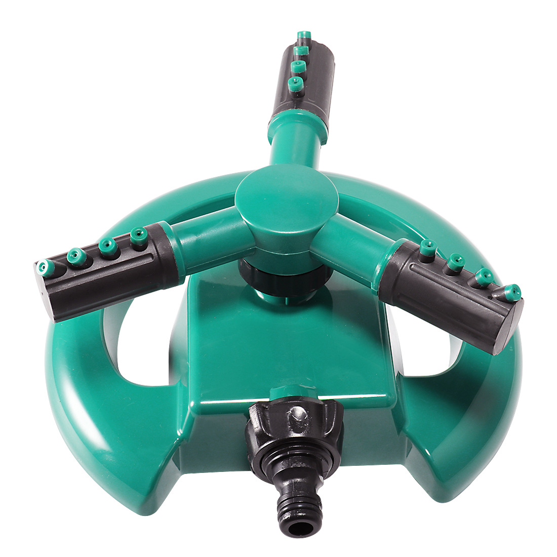 通水自动360度旋转洒水器组合 大圆盘底座接4分水管 方形蝶状喷头