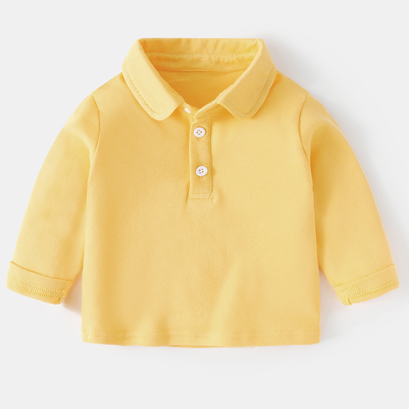 Baby Polo Shirt Long-Sleeved T-shirt Boy Baby Girl Bottoming Spring Clothes Kids' Tops Toddler Shirt Casual Western Style