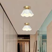 LED北欧全铜材质过道吸顶灯走廊灯玄关阳台灯现代简约l灯具