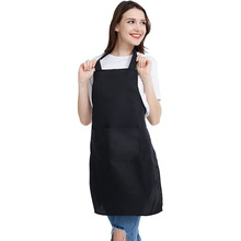 现代简约挂脖围裙涤纶系带可调节纯色apron广告工作围裙厂家批发