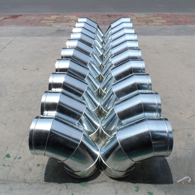 镀锌螺旋风管弯头90/60/45度白铁皮通风管道烟道除尘排烟工厂发货