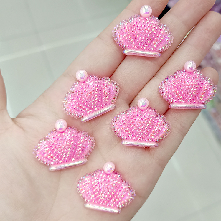 工厂现货批发满天星砂糖钻面树脂配件皇冠造型diy手工材料配件