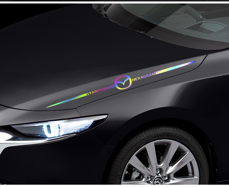 七彩镭射拉花车贴专属车标个性创意后档车身贴纸汽车装饰划痕遮挡