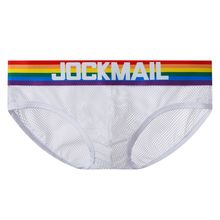 JOCKMAIL男性感内裤彩虹网眼透气透视三角潮流个性低腰欧美