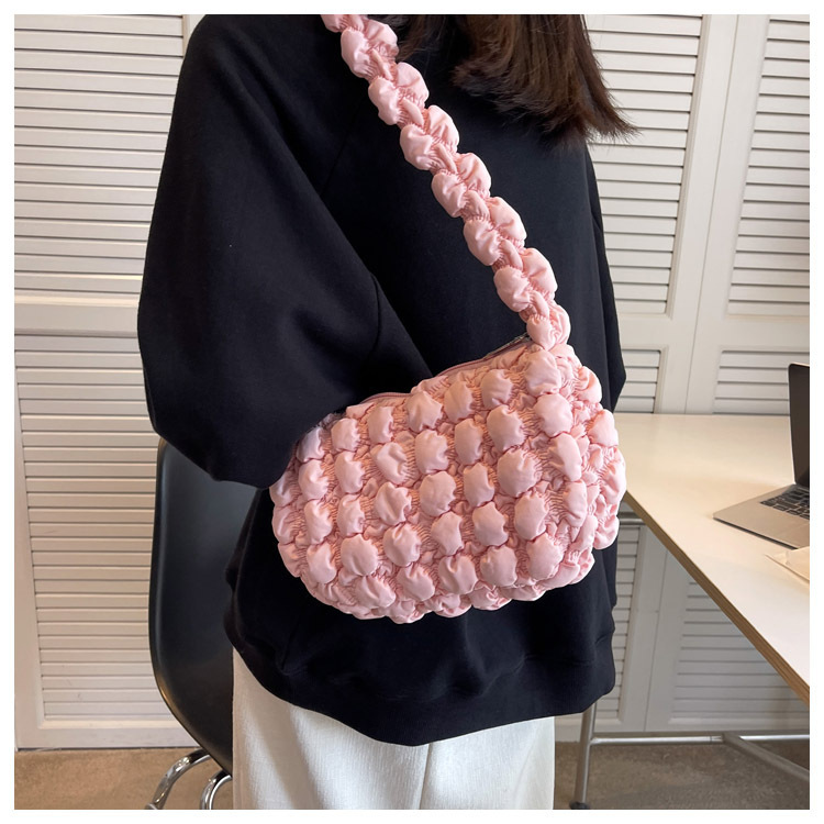 Trendy Women's Bags Bubble Clouds One Shoulder Underarm Bag Niche Personality Pleated Underarm Bag Western Style Daily Commuter Bag