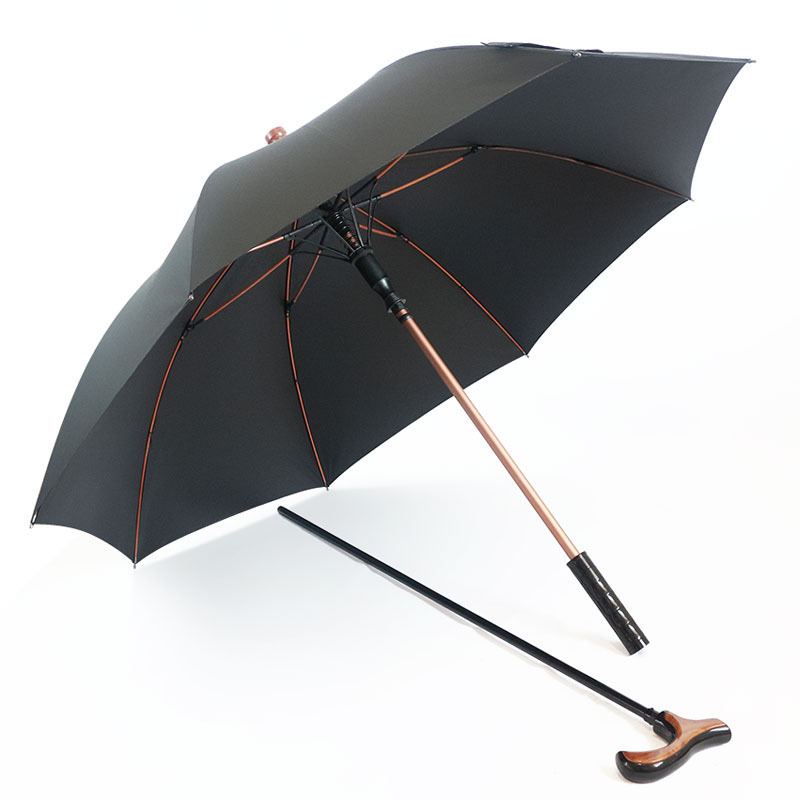 One Umbrella Dual-Purpose Black Glue Sunshade Gift Umbrella Detachable Long Handle Umbrella Mountaineering Umbrella for the Elderly Walking Umbrella Fixed Umbrella Logo