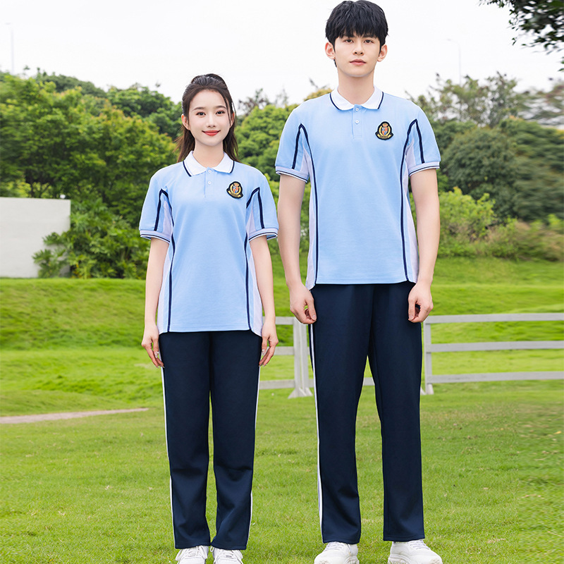 夏季中小学生校服套装高中生五六年级毕业照班服运动会开幕式服装