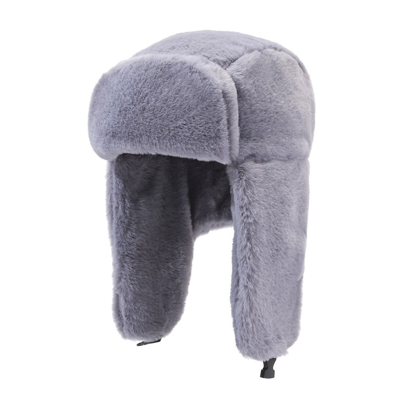 Winter Plush Ushanka Men's and Women's Korean Warm Imitation Rabbit Fur Beanie Hat Outdoor Riding Cold-Proof Northeast Thickened Cotton Hat