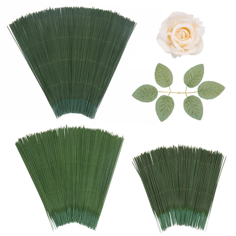 flower stem wholesale iron wire stocking flower diy materials accessories artificial flower rose flower stem handmade paper flower factory direct sales