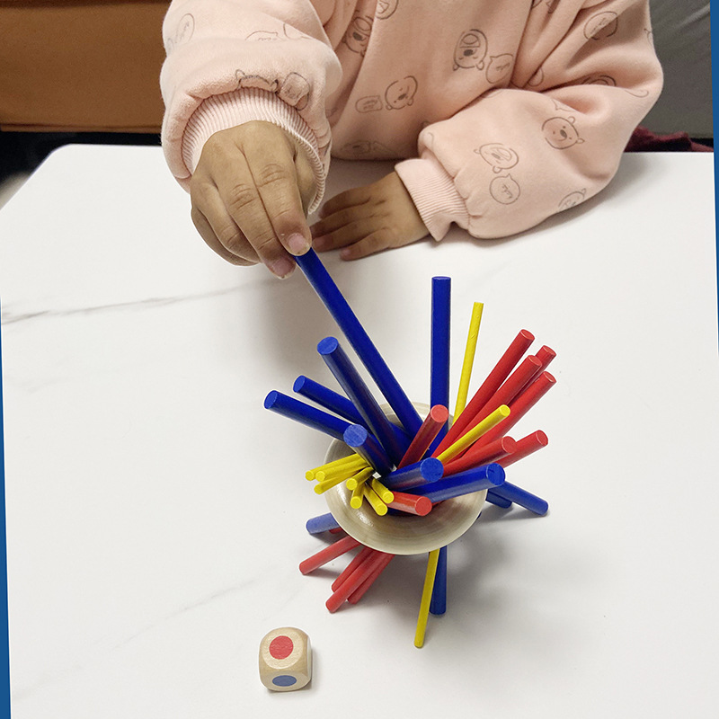 CPC幼儿童蒙氏彩色木插板插棍智力开发颜色感统教具套圈批发摆摊
