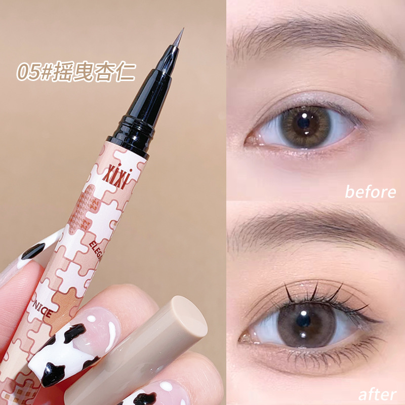 Xixi American Retro Color Eyeliner Waterproof Not Smudge Eye Shadow Pen Outline Shadow Eyelashes Liquid Eyeliner