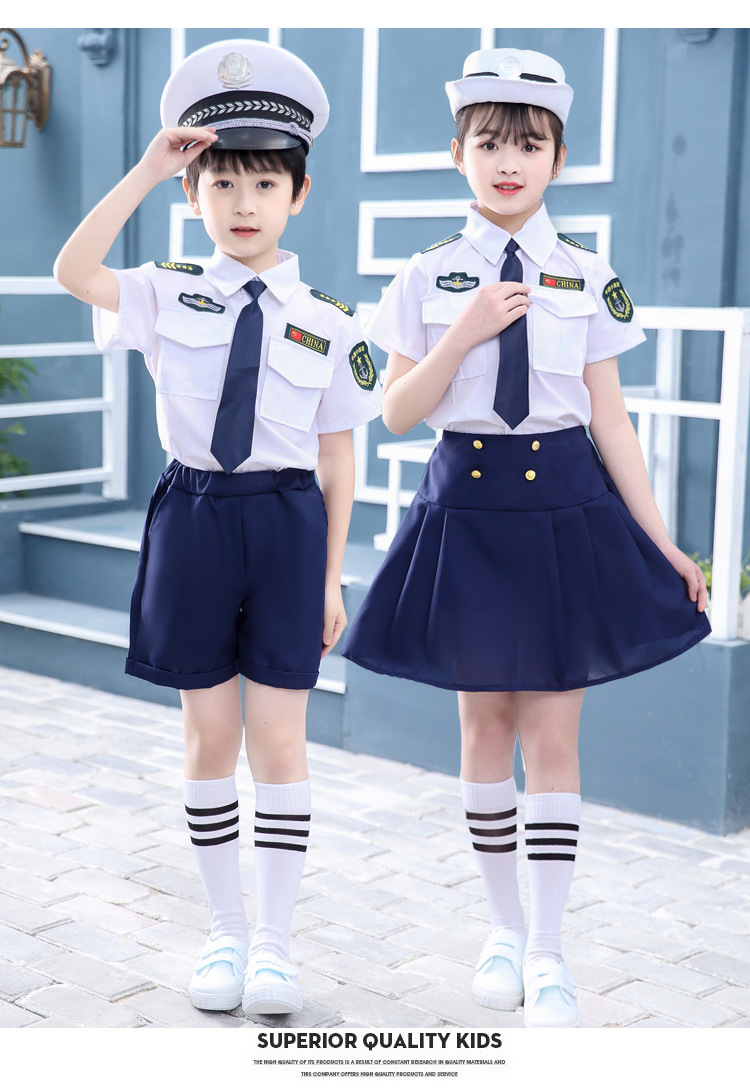 儿童军装演出服小海军套装六一合唱表演服中小学生升旗服啦啦操服