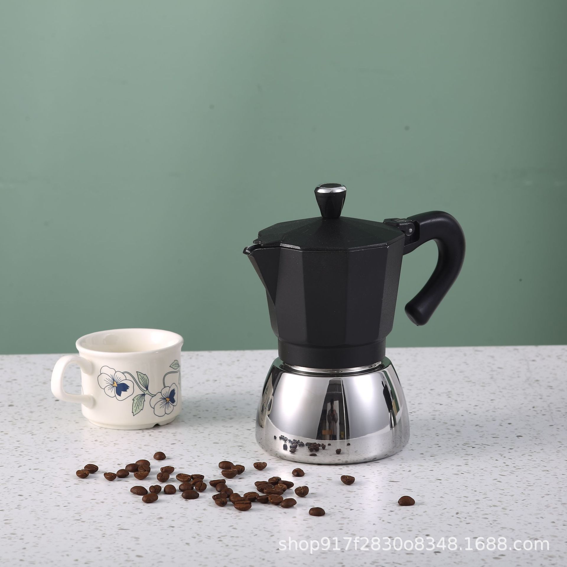 摩卡壶不锈钢下壶精致咖啡壶电磁炉可用新款家用冷翠意式咖啡具