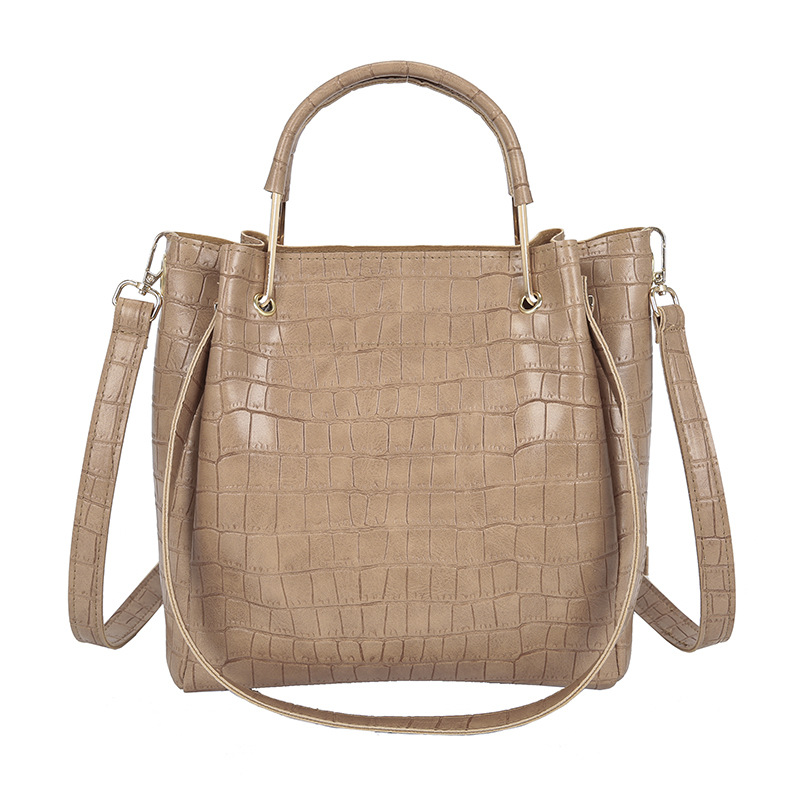 INS Fashion Shoulder Bag for Women 2021 New Fashionable Retro Large Capacity Totes Stone Pattern Portable Messenger Bag
