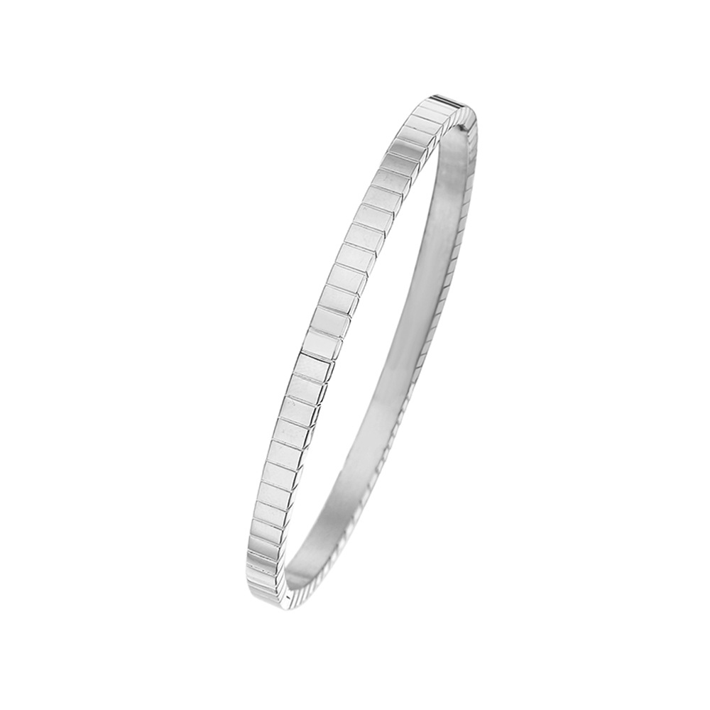 Factory Supply Women's Bangle Stainless Steel Square Open Bracelet Fashion Korean Couple Titanium Steel Bracelet