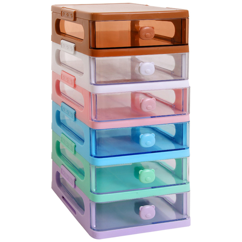 Transparent Desktop Storage Box Korean Simple Ins Style Drawer Plastic Stationery Ornament Journal Material