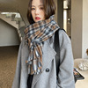 winter new pattern scarf 2022 Cross border Selling Plaid Cashmere lattice scarf wholesale lady scarf keep warm