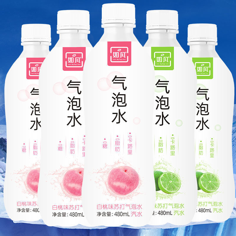 气泡水饮料480ml*6大瓶水饮品无糖0脂饮料苏打汽水整箱批发批发