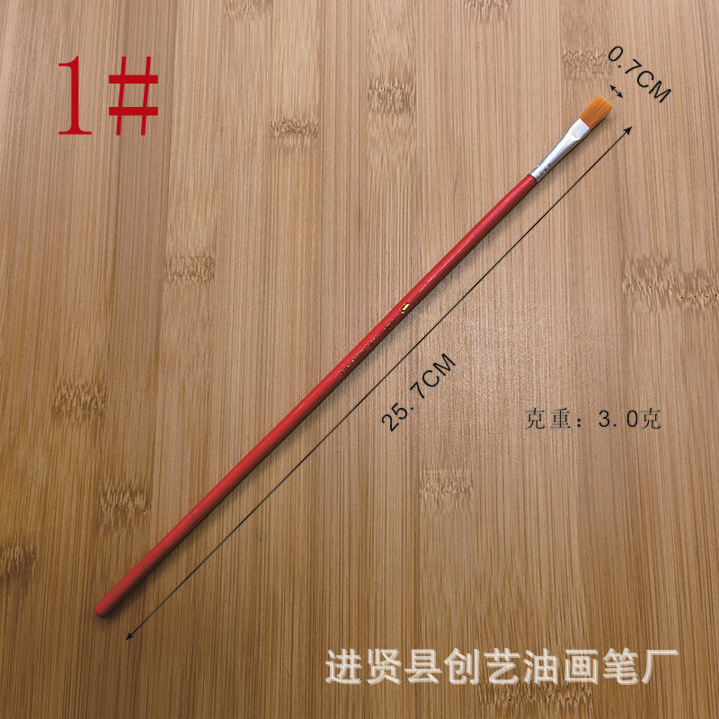 Source in Stock No. 1-12 Red Rod Nylon Wool Oil Painting Brush Single Boxed Oil Painting Brush Paint Repair Brush