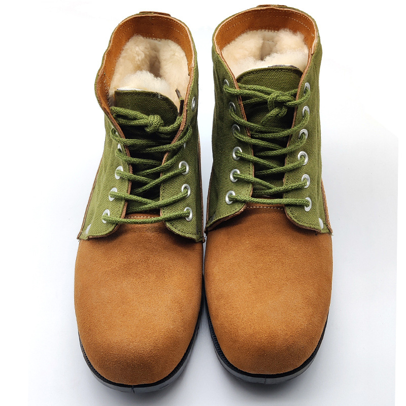 强人3515防寒靴冬季加绒保暖羊毛毛皮鞋老人大头鞋军勾棉鞋靴子男