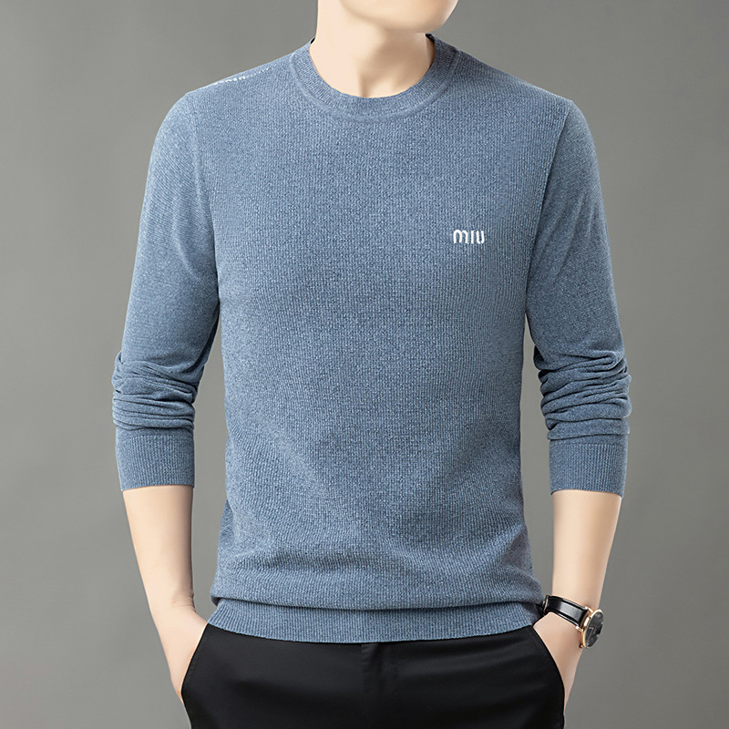 新款男士毛衫韩版长袖针织衫套头雪尼尔线衣圆领毛线打底衫男上衣