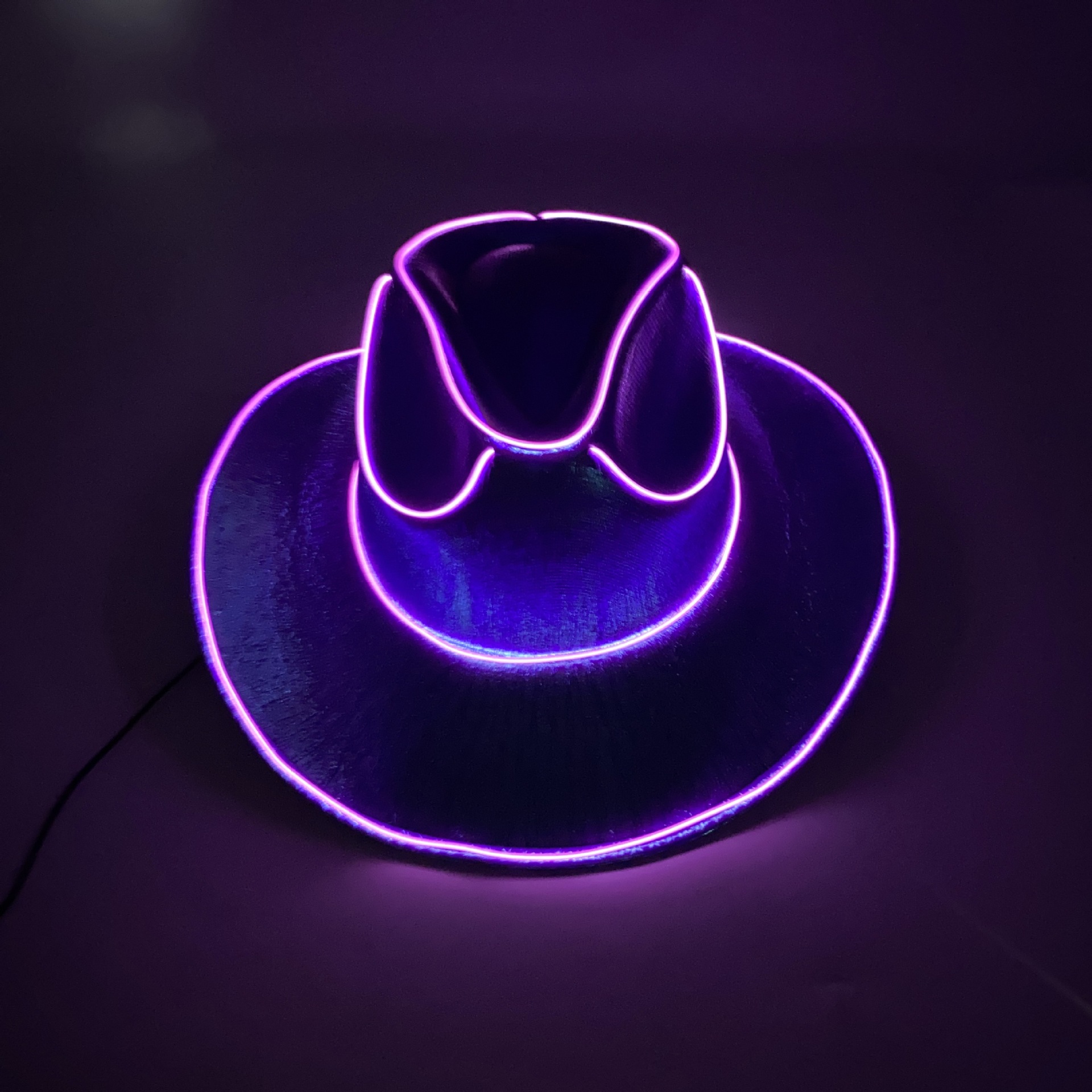 Carnival Party Colorful Pearlescent Knight Western Cowboy Hat Cosplay Halloween Led Luminous Colorful Hat