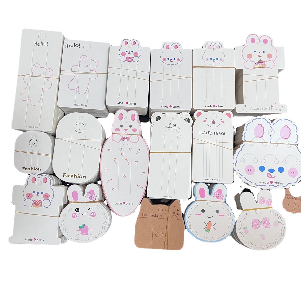 One Hundred! Factory DIY Hair Accessories Cardboard Ornament Packaging Barrettes Cardboard White Cloud Style Hairpin Paper Tag Paper