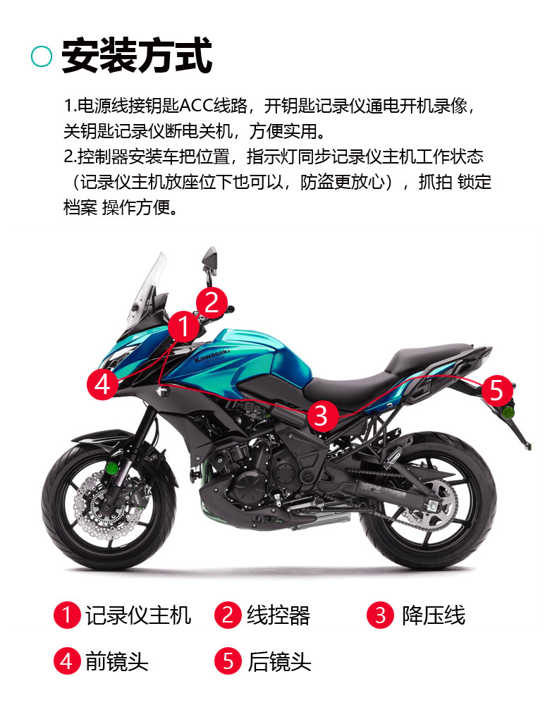 xbht高清sony镜头防水前后双录摩托车行车记录仪流媒体记录仪批发