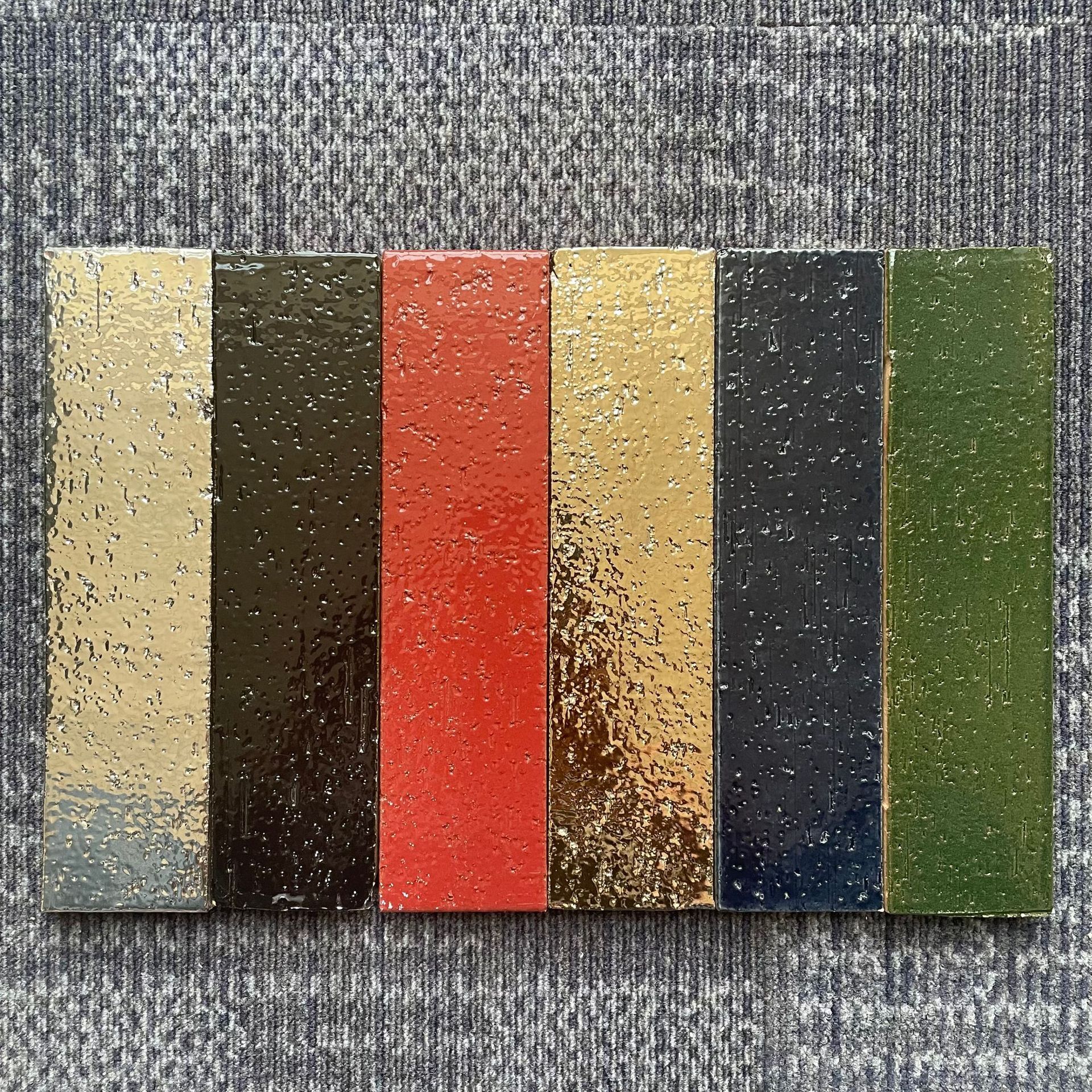 复古手工砖诧寂风内外墙砖酒吧餐饮咖啡店民宿长条黑色金属釉瓷砖