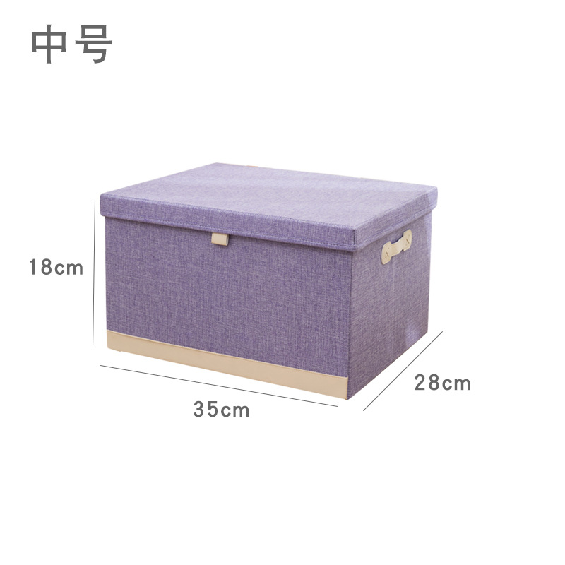 Cross-Border Foreign Trade Storage Box Solid Color Cotton and Linen Foldable Wardrobe Clothes Storage Box Toys Tiandigai Storage Box