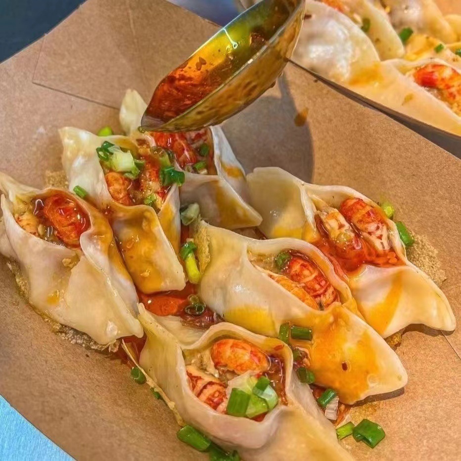 开口笑龙虾饺锅贴煎饺网红龙虾煎饺子摆摊新品速冻半成品夜市美食