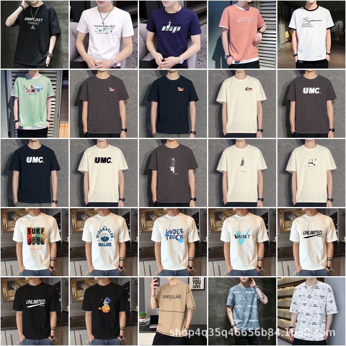 Summer Morning and Night Market Stall Casual Short-Sleeved Cheap Men's T-shirt Large Size Men's Short Sleeved T-shirt Bottoming Shirt Wholesale Supply