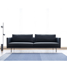 coconordic|日式三人位客厅可拆洗蓝色rina瑞纳北欧黑色真皮沙发