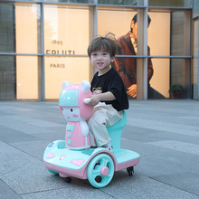 儿童亲自互动电动平衡车男女宝宝玩具车灯四轮双驱转转车可载人