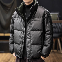 美式潮牌短款皮衣羽绒服男2024冬季新款高品质高充绒保暖立领外套