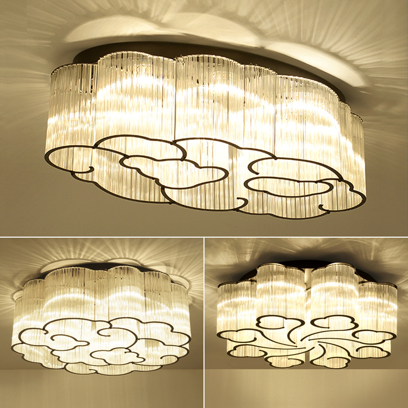 新中式吸顶灯客厅灯水晶灯现代简约大气祥云家用中式灯风灯具