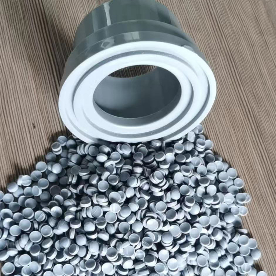 塑料厂家专业生产pvc注塑粒子 注塑级pvc颗粒灰色球阀料 管材料