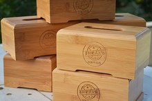 6ILY竹纸巾盒方形竹制餐巾纸盒家居楠竹抽纸盒简约卷纸盒定 做log