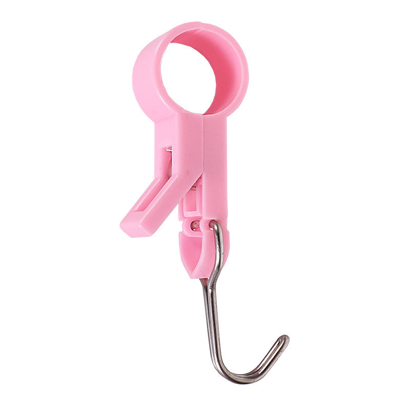 Pipe Clamp Hook Pipe Clamp Movable Sleeve Threading Plastic Fixed Towel Rack Clamp Rod Rotary Hook 4